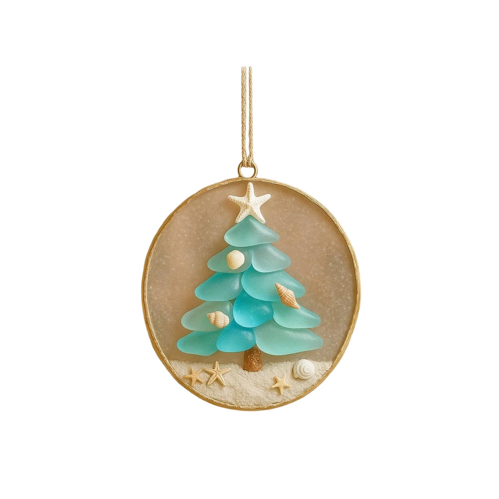 

2d Flat Plastic Coastal Christmas Tree Ornaments Ocean Theme Home Decor And Room Decoration One Size
