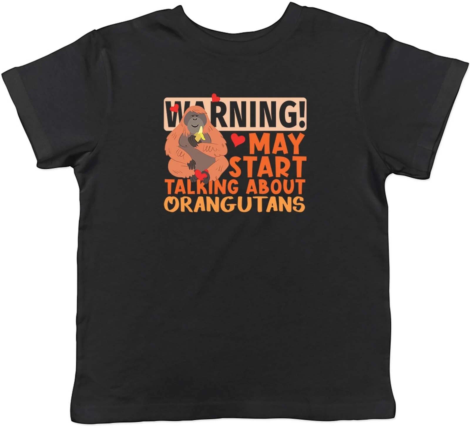 Warning Orangutans Kids T-Shirt Wildlife Zoo Safari Childrens Boys Girls Gift 150