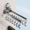 Creative Suction cup foldable drying rack (with 14 clips),space-saving for drying socks, underwear, baby clothes and towels