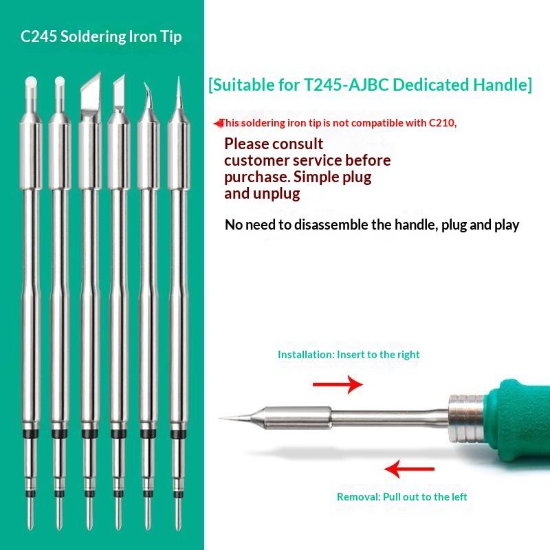 C210 C245 Soldering Iron Tip Universal T245 Handle Suitable for Soldering Station Mobile Phone Motherboard Repair Professional Tools