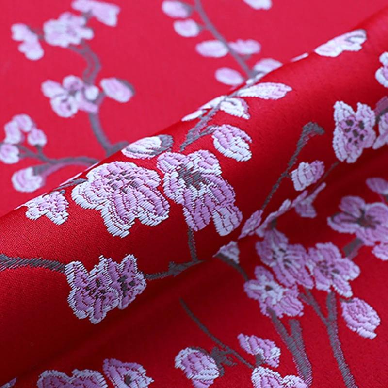 100x145cm Brocade Jacquard Fabrics Embroidery Flowers Cheongsam Kimono Materials For Sewing Dress Bag DIY Clothing Supplies