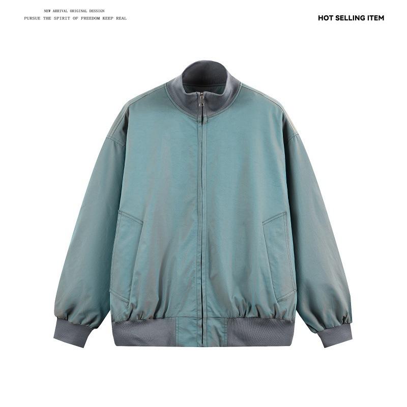 Autumn Men'S Colorful Satin Flight Jacket American Trend Stand-Up Jacket Loose Top