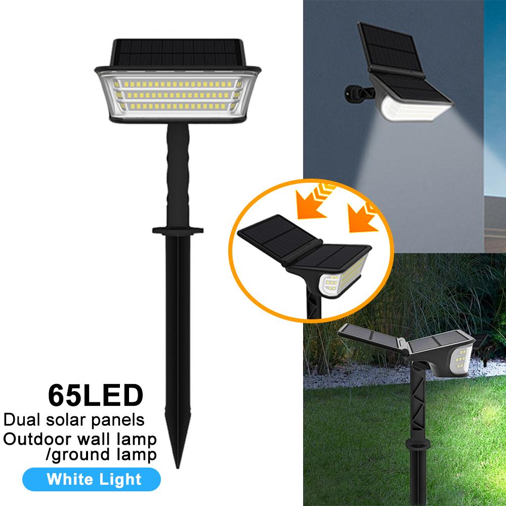 Outdoor Solar Spotlight 65/136LED Solar Powered Landscape Pathway Lights Waterproof Solar Security Wall Lamp Garden Yard Drivew
