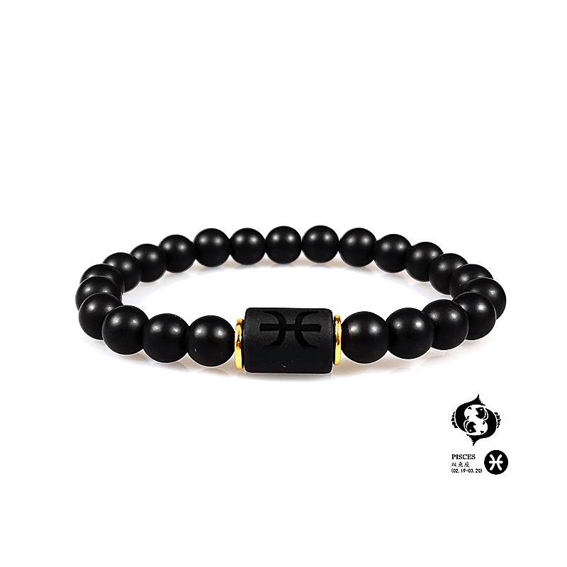 12 Constellation Agate Stone Bracelets for Men and Women - Fashionable Luck-Inspiring Jewelry рыбы