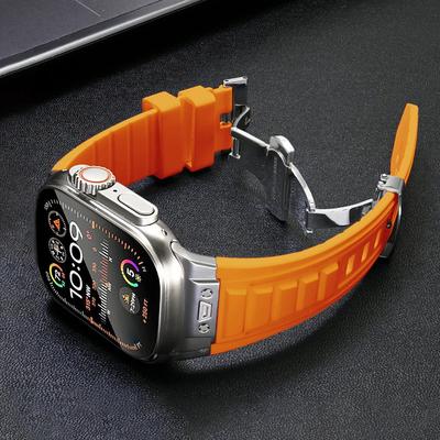 Luxury Sports Band for Apple Watch Ultra 49mm Rubber Bracelet for Iwatch Series 11 10 9 8 7 45mm 6 5 Se 44 46mm Ultra 3 49 Strap