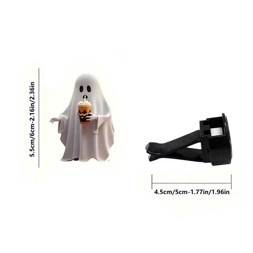 3PCS Halloween Car Cute Ghost Cartoon Figure Air Outlet Clip Car Decoration Accessories Car Accessories Funny  Decoration Gift
