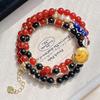 Wind 6mm Autumn and Winter Natural Carnelian Black Agate Freshwater Pearl Lapis Lazuli Sweater Chain Necklace Clavicle Chain