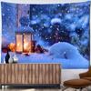 Sněží Noční scéna Tapiserie Vánoční osvětlení Oheň Nástěnný závěs Psychedelické Lesní saně Plavé Pozadí Domácí Dekor