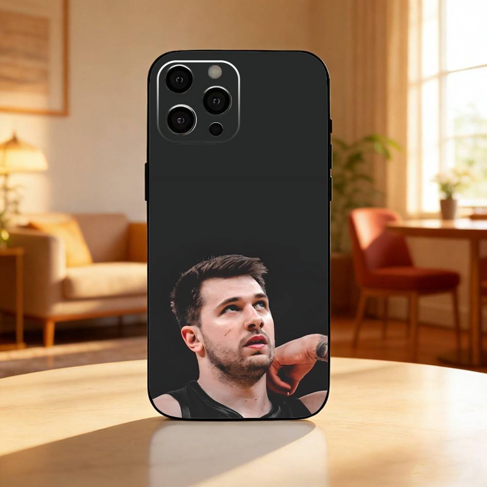 Basketball L-Luka D-Doncic 77 Phone Case For iPhone17,16,15,14,13,12 Plus,Max Soft Silicone Black Cover