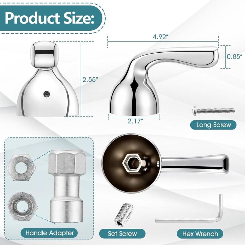 Single Metal Lever RP74148 Shower Handle Replacement With Ergonomic Grip For Precise Temperature Control Easy to Install