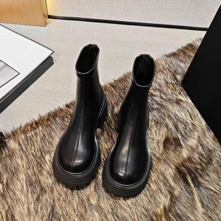 Thick-soled Martin Boots Women's 2025 New Small Autumn and Winter Retro Thin Boots Temperament Increased Fashion Short Boots Boots