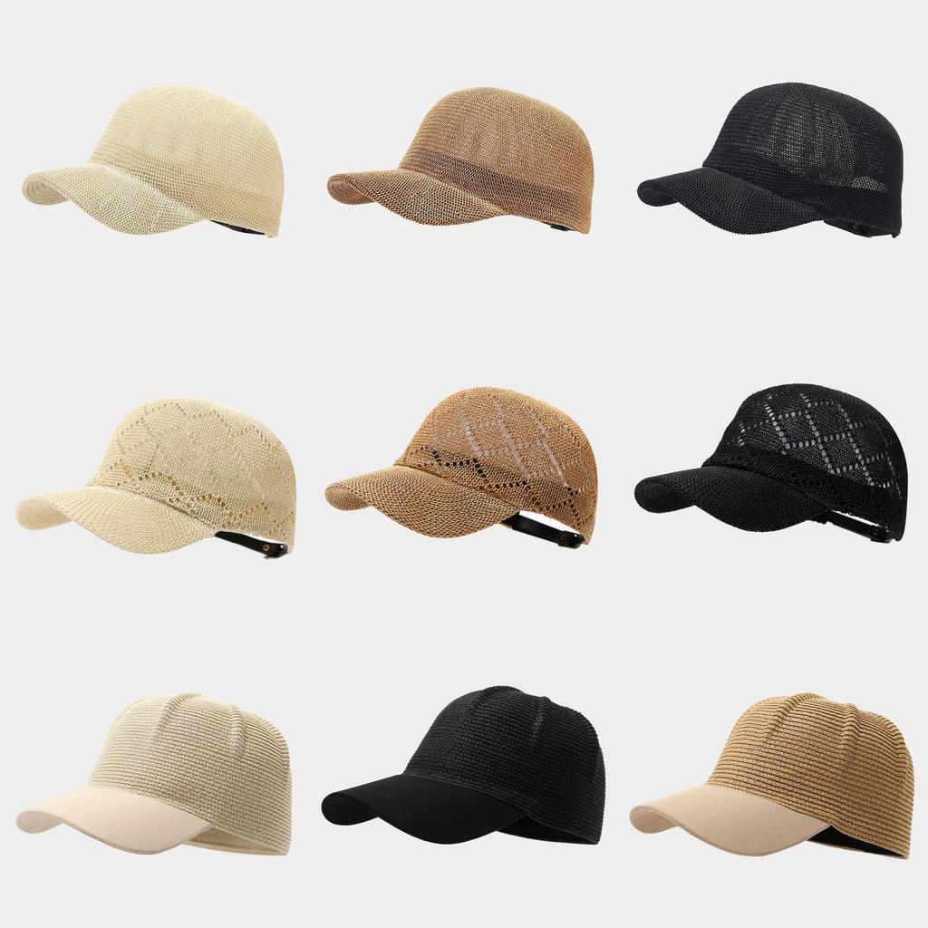 Summer Cotton Curved Brim Cap With Sun Protection And Ventilation For Casual Wear