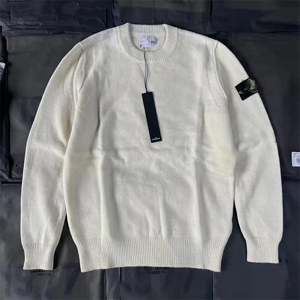 KaiTingu Pullover truien van hoge kwaliteit voor herfst en winter, koppelstijl, ronde hals, casual gebreide tops M wit