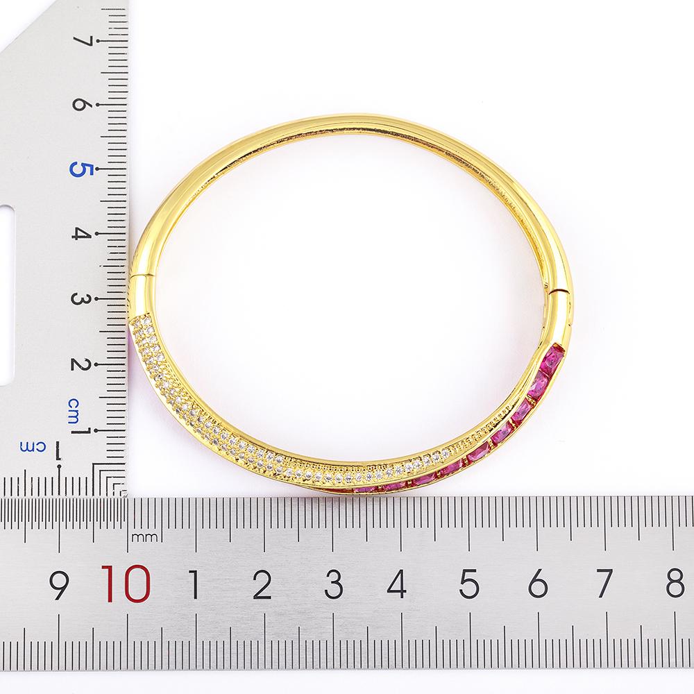 Nidin New Fashion Classic Hot Selling Copper Zircon Bangle Bracelets Shiny Crystal Rhinestone Jewelry For Women Fine Accessories