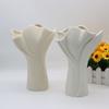 Nordic Minimalist Irregular Lotus Leaf Ceramic Vase Textured Glazed Flower Arrangement Vase Modern Home Table Decor Ornament