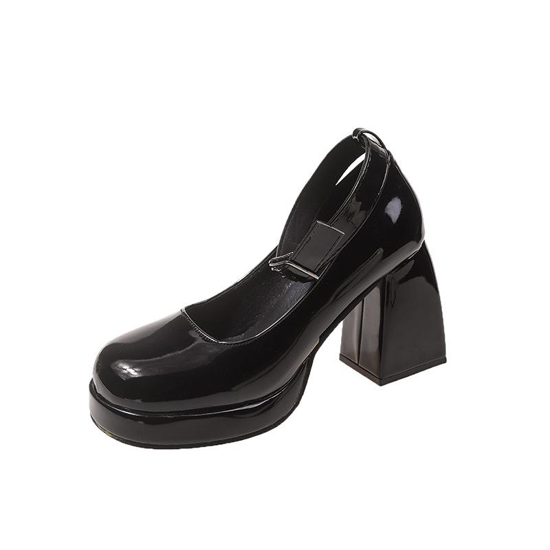 French Small White Thick Heel Mary Jane High Heels Women's Spring Skirt Single Shoes Fashion