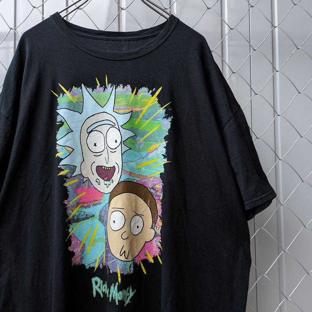 [USED] Great face, American comics, vintage, anime T-shirt, Rick and Morty, black