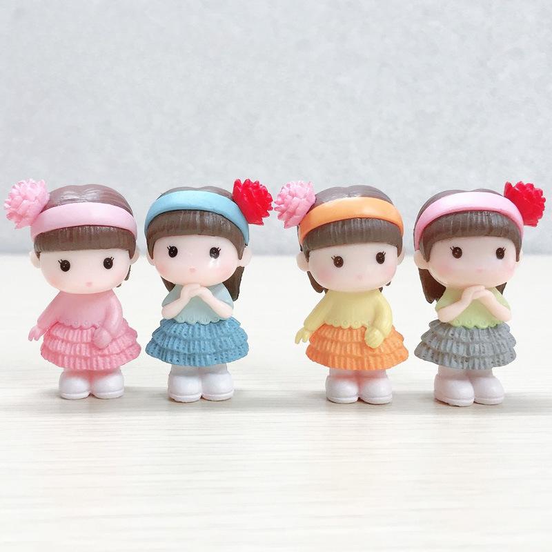 

4 шт./набор Мини-фигурки Миниатюрный декор Модель человека для сада Домашние украшения Подарок на День святого Валентина 4pcs разноцветный