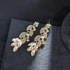 Exquisite Leaf-shaped Fashion Earrings  Forest-style Sweettrendy Earrings  Super Sparkling Elegant Earrings