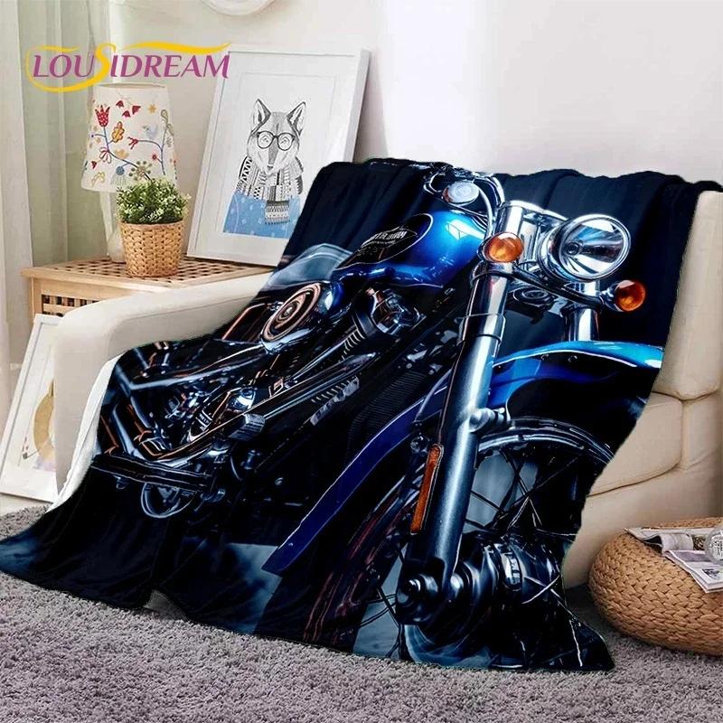 Motocross Modern retro Motorcycle Soft Flannel Blanket for Bed Bedroom Sofa Picnic,Throw Blanket for Cover Outdoors Leisure Gift