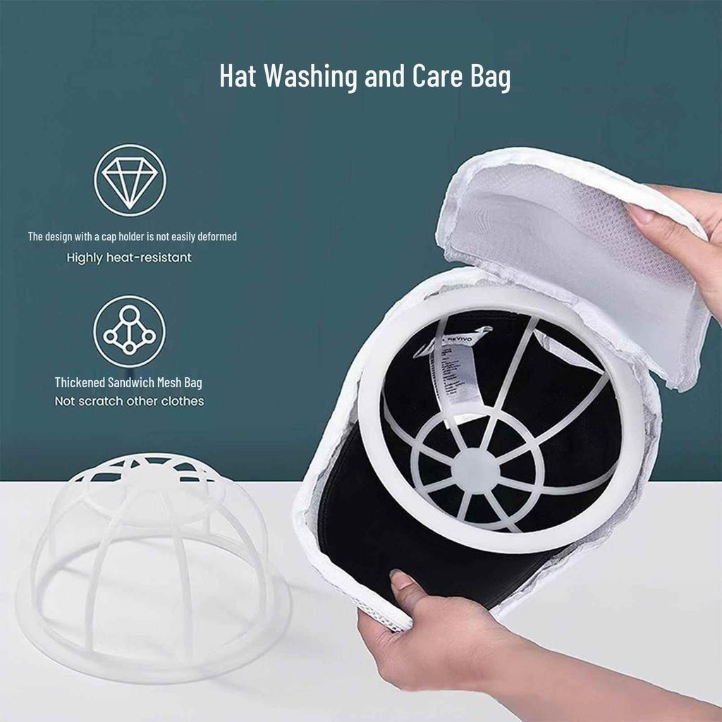 Duckbill Cap Wash Bag: Anti-Deformation Mesh for Machine Wash and Shape Protection