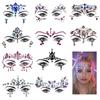 3D Sexy Face Tattoo Stickers Temporary Tattoos Glitter Fake Tattoo Rhinestones for Women Party Face Jewels Tattoo