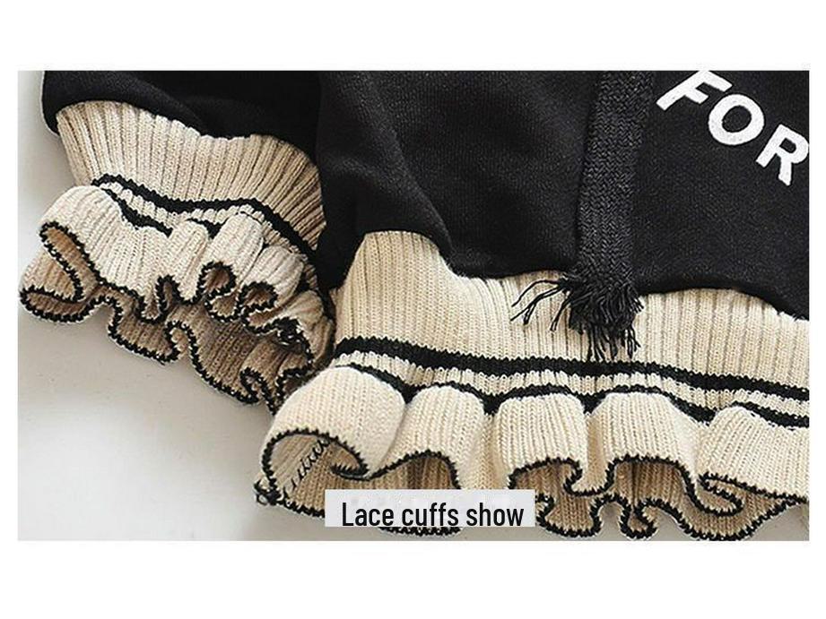 Stylová dvoudílná sportovní souprava s dlouhým rukávem pro holčičky na jaro a podzim 2025