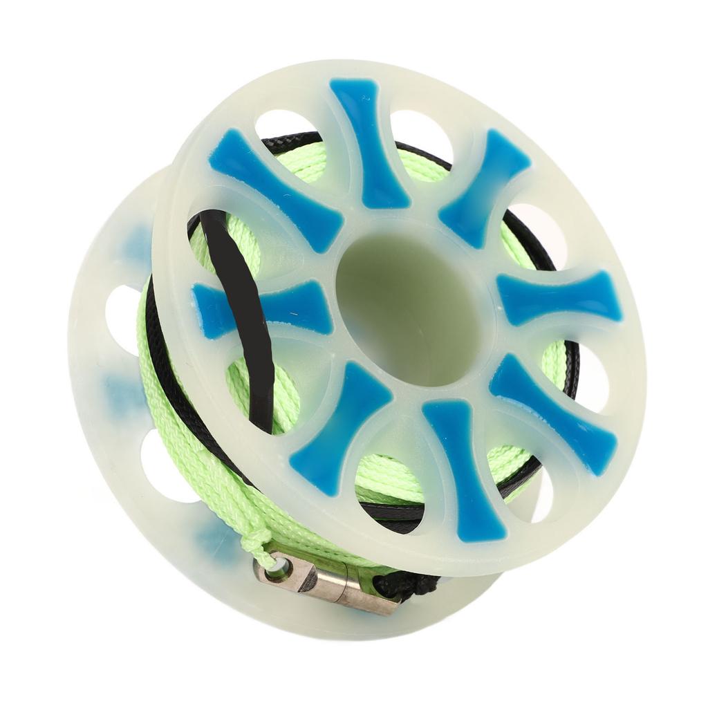 Finger Reel Diving Spool 30m Polyester Fiber Night Reflective Flat Line Lightweight Durable Diving Finger Reel with
