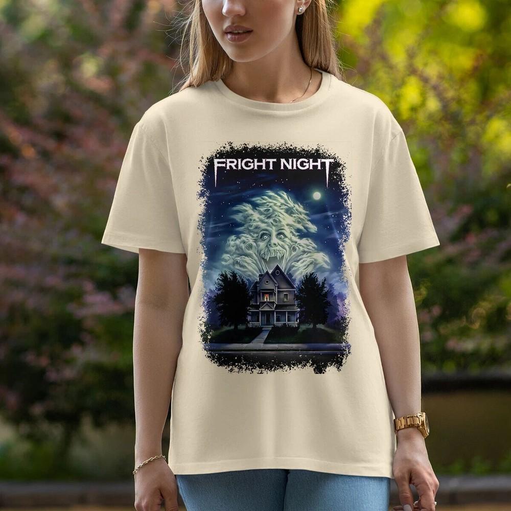 Ночь страха (1985) Футболка в стиле кинопостера Ретро футболка Унисекс Унисекс футболка L