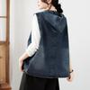 Plus Size Denim Hooded Vest Women Loose Short Waistcoat Casual Autumn Fashion