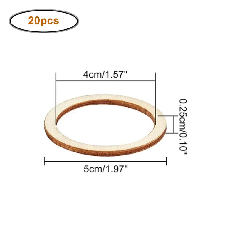 4-15cm Unbearbeitete Holzstücke Ringform Kreis Ornamente Holzringe Leere Holzscheiben zum Bemalen Weihnachtsbaum Heimdeko