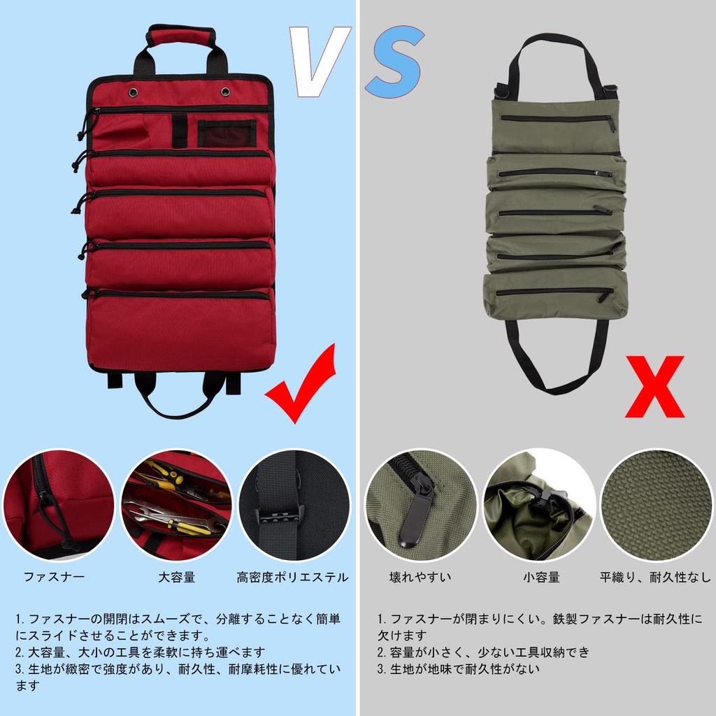 Koolertron Tool Multifunctional Roll Tool 4 1000D Oxford Tool Tool Tool Peg Peg Holds Up To 32cm In Tool Highly Durable Material Bag, Bag, Pockets,