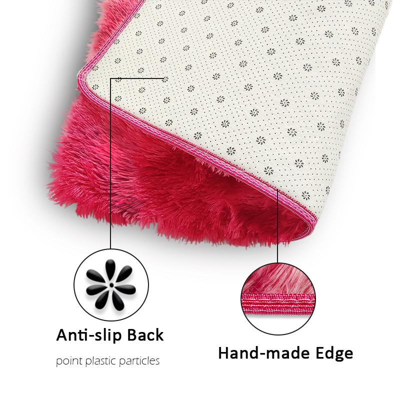 Přechodový barevný plyšový koberec do ložnice Měkký obdélník Huňaté koberečky do obývacího pokoje Roztomilá heboučká dívčí podložka do pokoje Dětská podložka na hraní na koberec Dekorace do pokoje