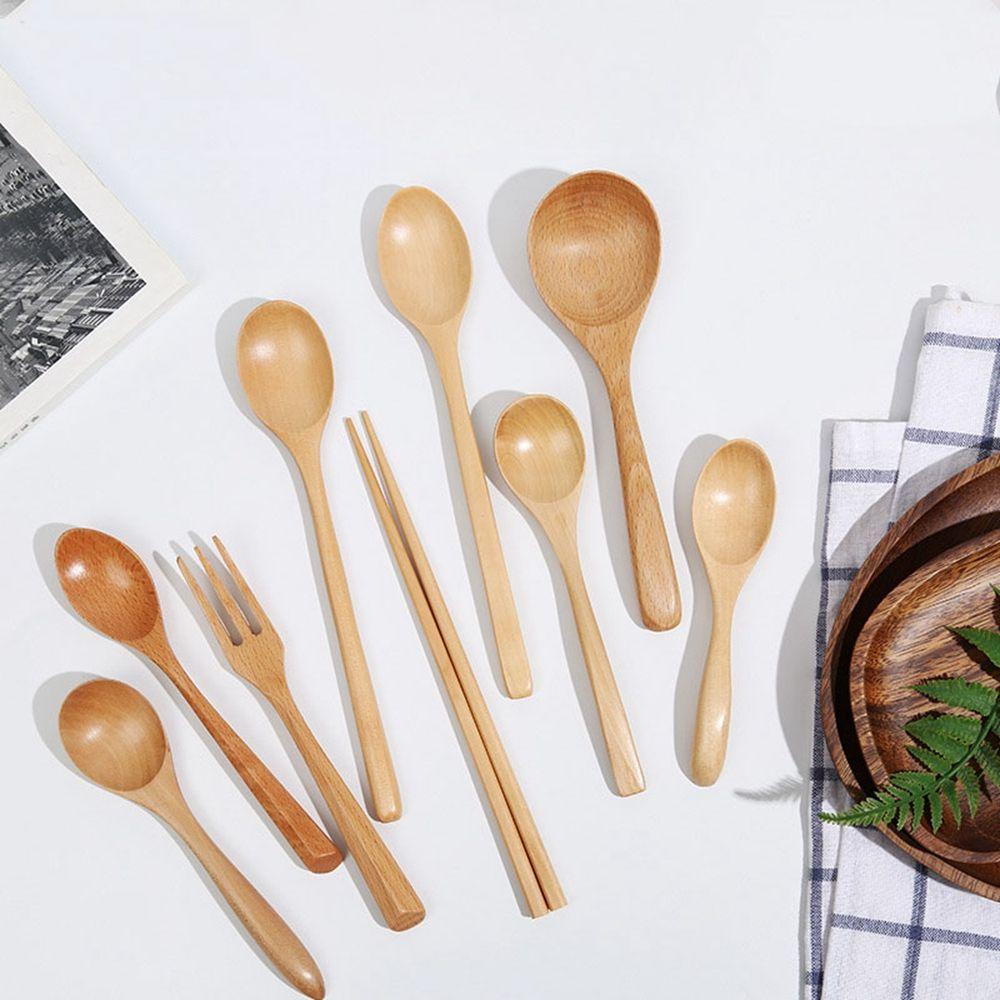 Kitchen Tools Flatware Mixing Cooking Utensils Tea Spoon Soup Spoons Wooden Spoon Coffee Spoon