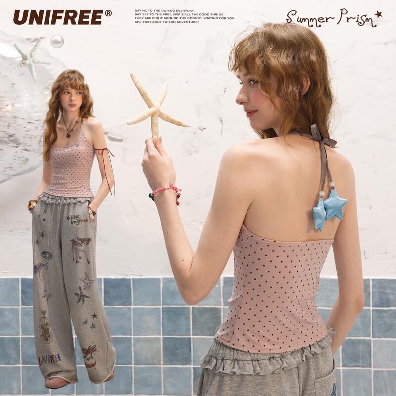 UNIFREE Sweet & Spicy Star Print Halter Neck Vest S