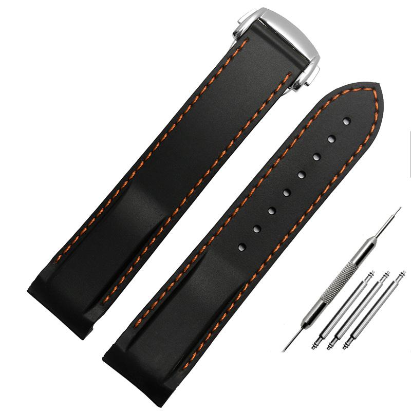 Bracelet de montre en caoutchouc et silicone Classic Arc, 20 mm/22 mm, compatible avec Omega Seamaster GMT Diver 300 Speedmaster Seiko Hamilton