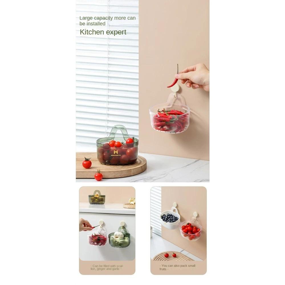 New Storage Basket for Kitchen Onions and Garlic, Wall Mounted Storage Basket for Ginger, Large Storage Box