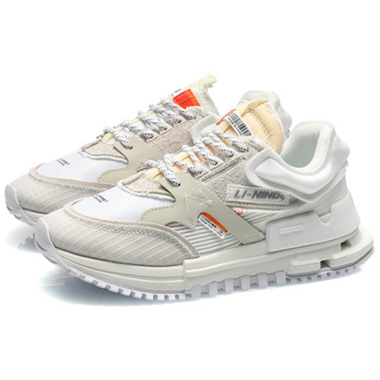 Li Ning 001 Artisan Ingenuity Slip Resistant And Breathable Support Low Top Casual Shoes Women's Mist White AGCQ316-1