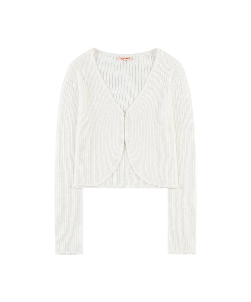 Vanone Atelier Kn4293 Bolero Knit Cardigan_White