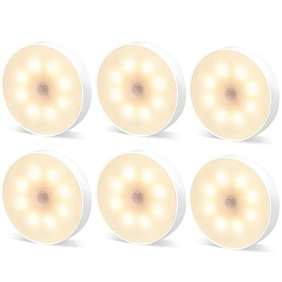 8LED Induction Night Light USB Charging Circular Light with Magnetic Suction Staircase Light Suitable for Wardrobe Corridors