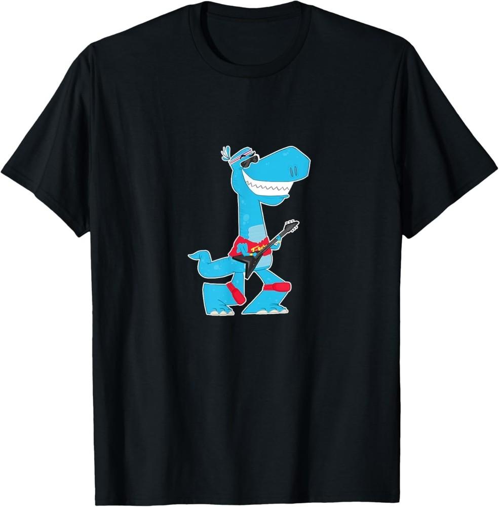 T-Rex Tyrannosaurus Rex with guitar Unisex T-Shirt XXL