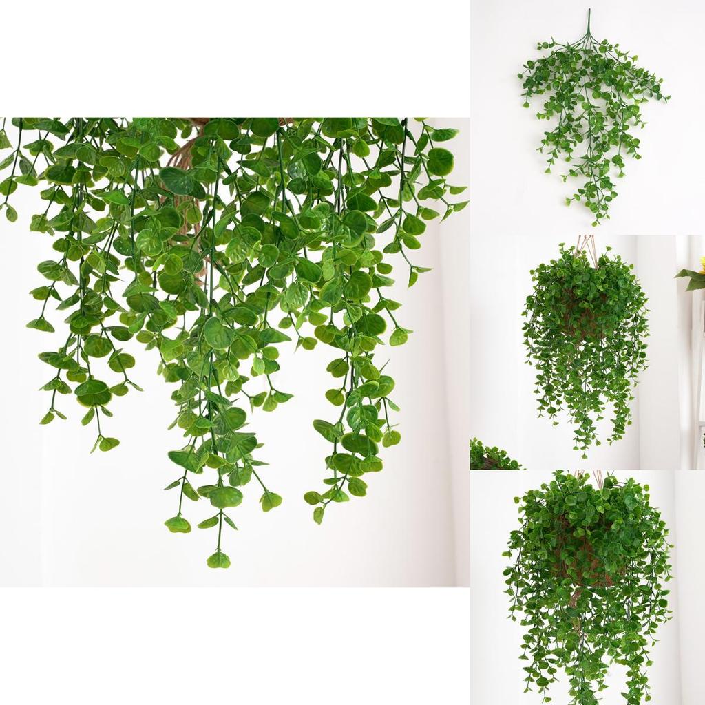 Artificial Eucalyptus Wall Hanging With 5 Fork Round Leaves For Home Decor And Photography Props