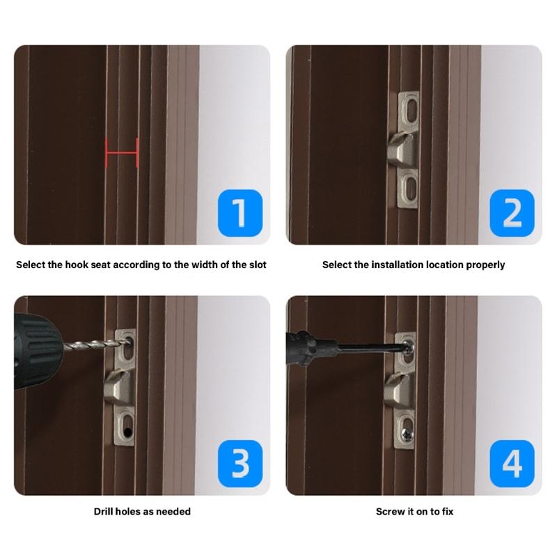 2 Stück Robuste Zinklegierung Schiebetürriegel Set Praktisches Zubehör für Badezimmer Balkone Fenster Schwarze Türbeschläge