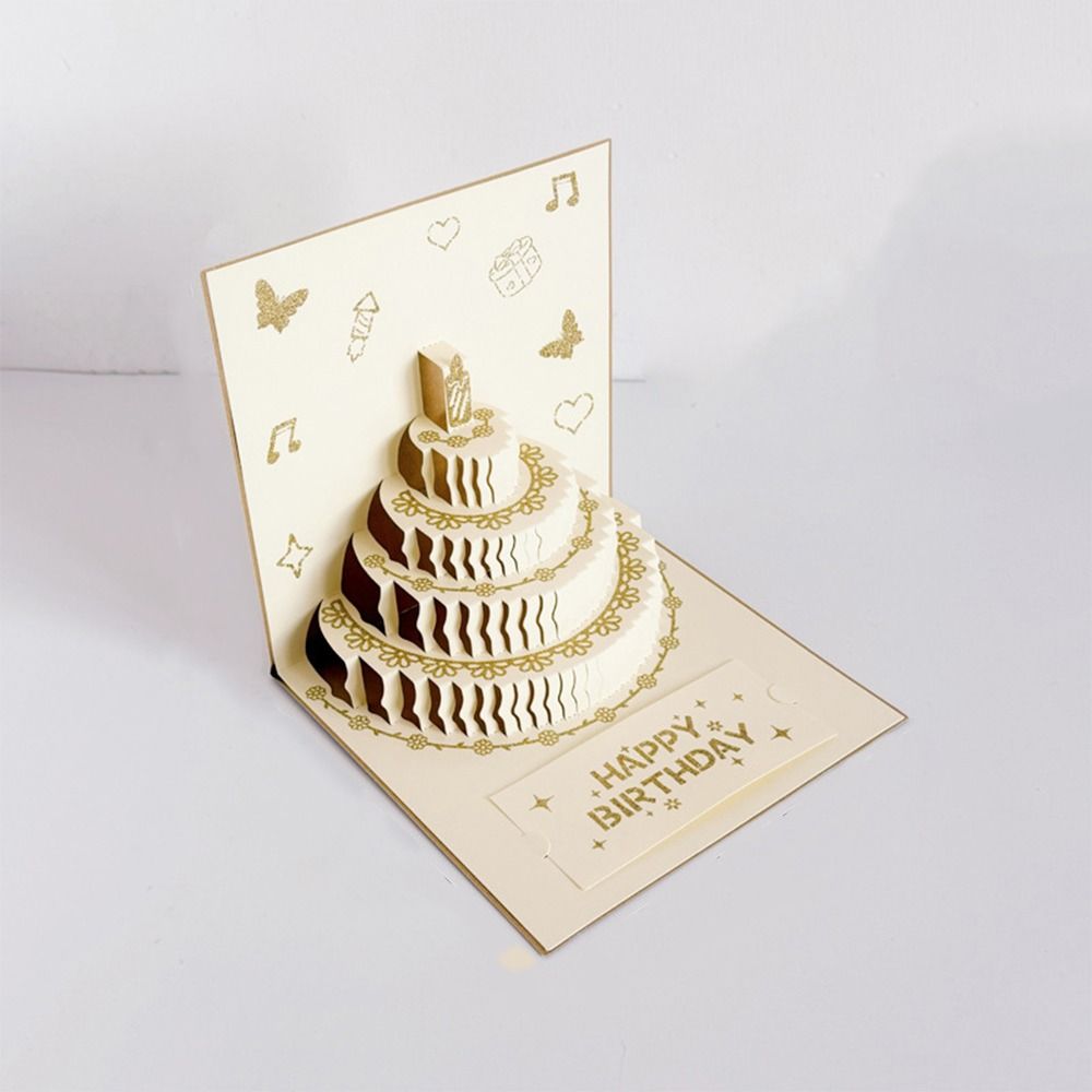 Handmade 3D Birthday Card Folding Happy Birthday Card Message Cards Gift Card  Birthday Party