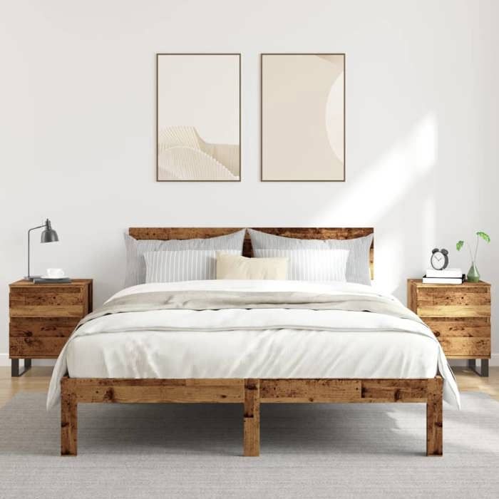 VidaXL Bedside Tables 2 Pcs Old Wood 40x35x50 Cm Engineered Wood 857437