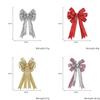 Charming Fabric Christmas Bow Decorations In Assorted Colors For Stylish Holiday Decor