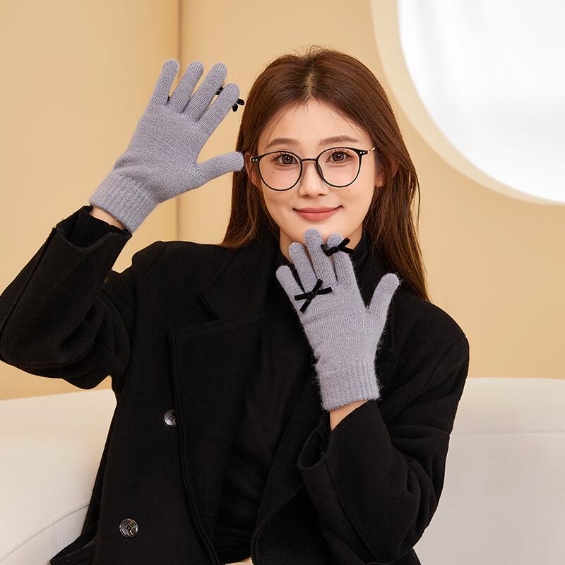 Women's Thermal Bow-Knot Knitted Gloves