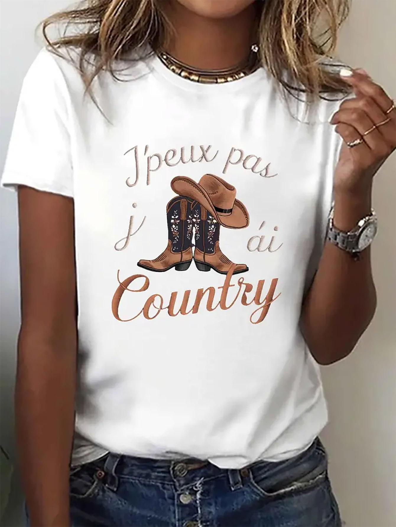 Cowboy Boots Country T-shirt XL