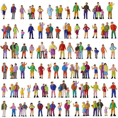 Scenery Collection Human Dolls Figures Painted People 1:87~100 100 Pieces Miniature Garden Decoration Railway Model Building Model Diorama Education