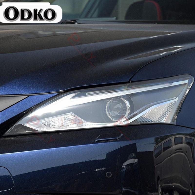 2 Pcs For Lexus CT CT200h 2011- Car Headlight Protective Film Vinyl Protection Transparent Black TPU Protective